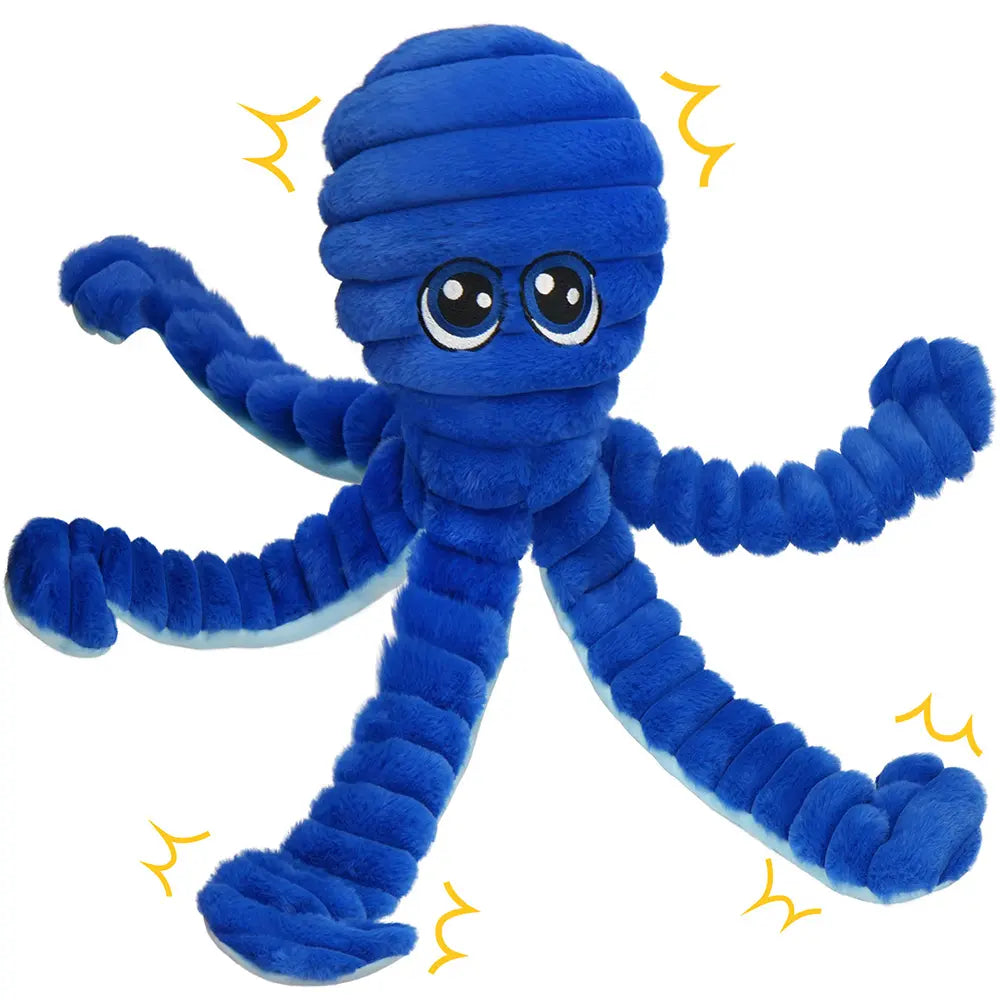 Prime Pets Dog Toys for Large Dogs, 27” Extra Large Plush Octopus Dog Toy, Crinkle Squeaky Dog Toys for Small Medium Large Dogs, Tug of War Dog Chew Toy, Yellow